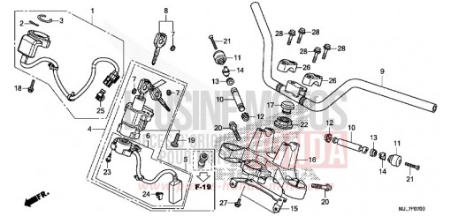 HANDLE PIPE/TOP BRIDGE NC750DE de 2014